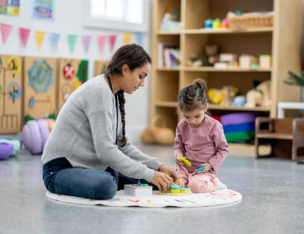 school therapist with child